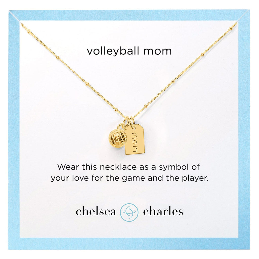 CC Sport Volleyball Mom Double Charm Necklace