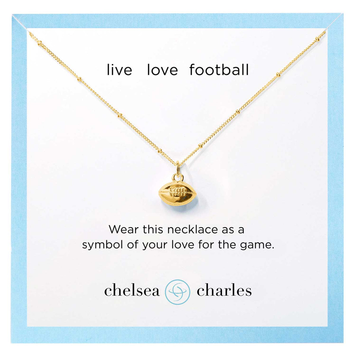 CC Sport Gold Football Charm Necklace