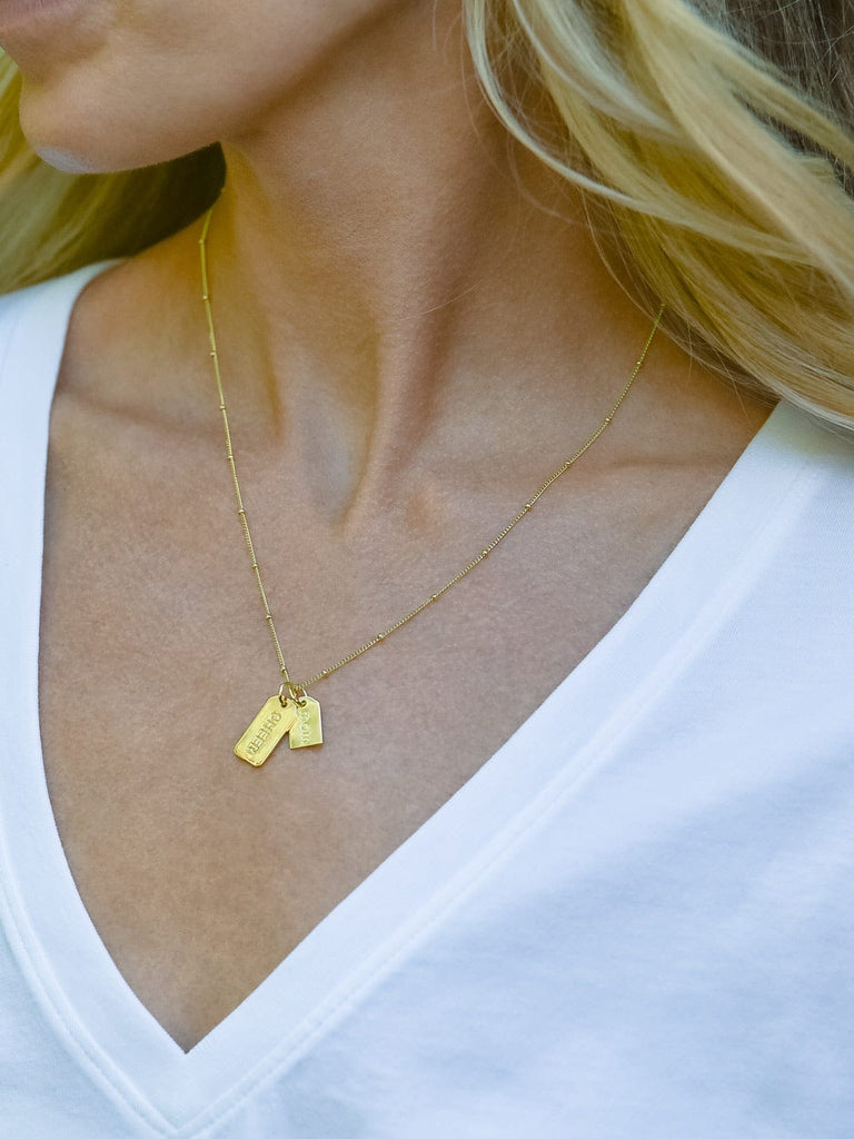 Cheer Mom Double Charm Gold Necklace by Chelsea Charles