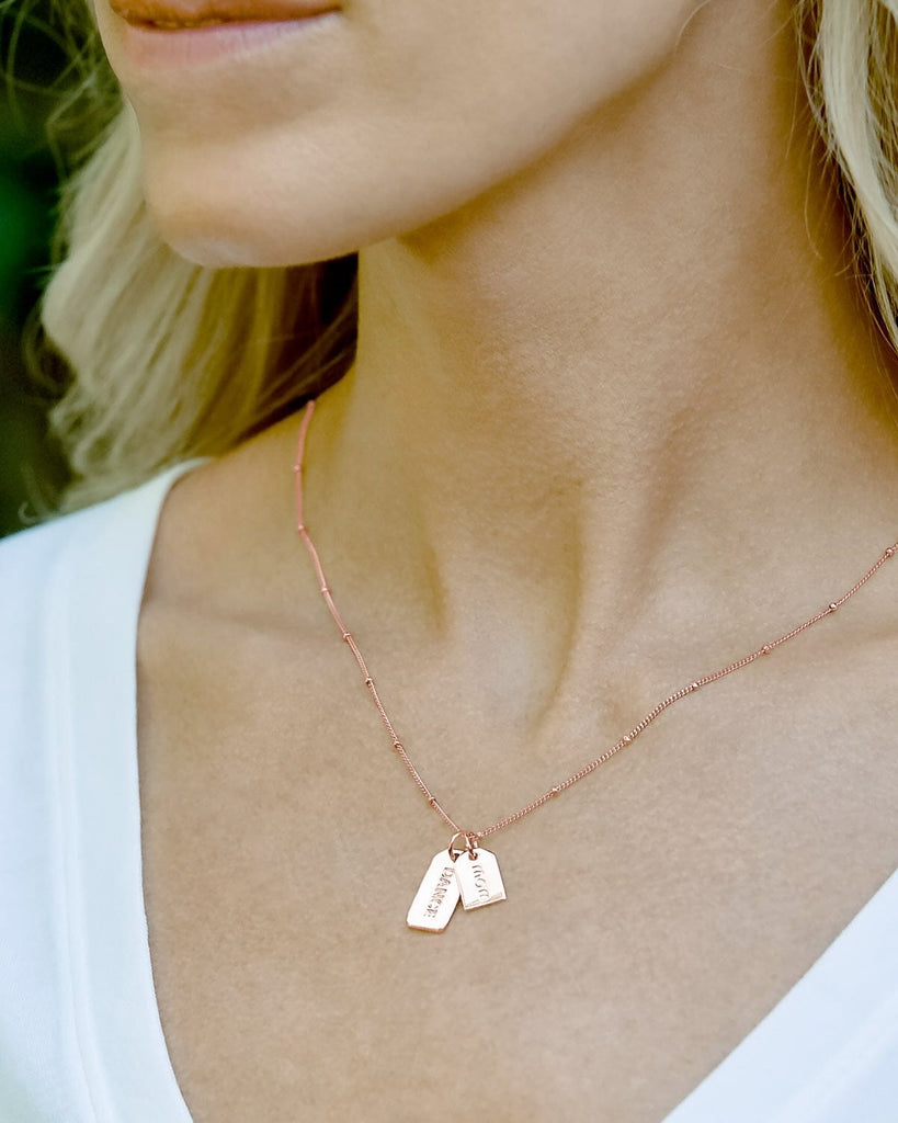Chelsea Charles Jewelry Necklace Dance Mom Double Charm Rose Gold Necklace