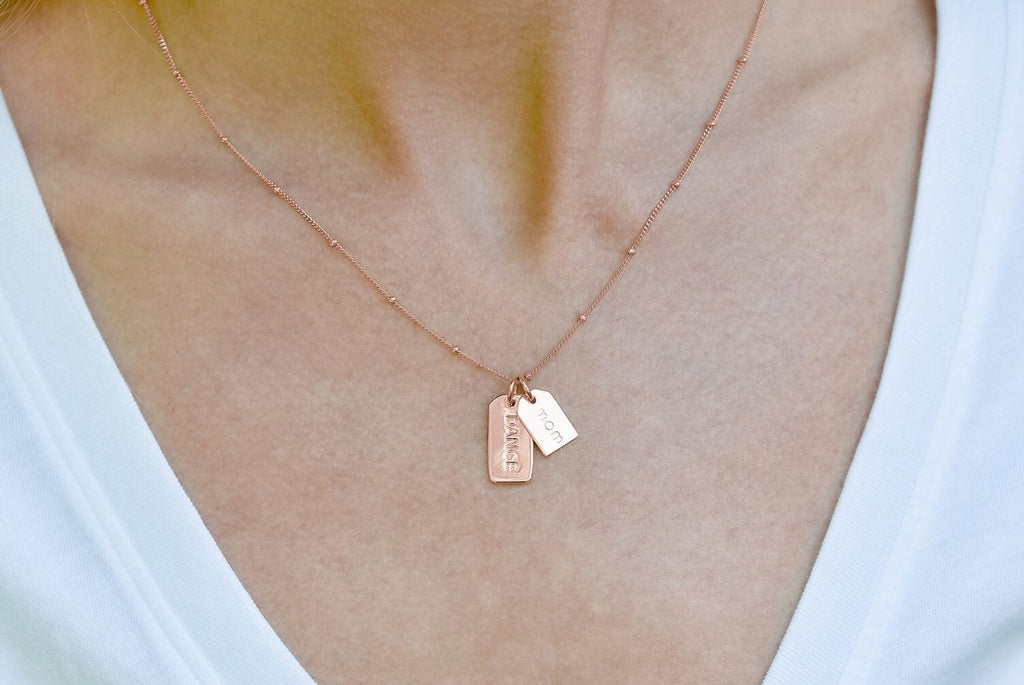 Chelsea Charles Jewelry Necklace Dance Mom Double Charm Rose Gold Necklace