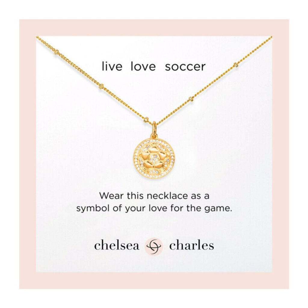 Gold Pavé Soccer Necklace for Little Girls & Tweens