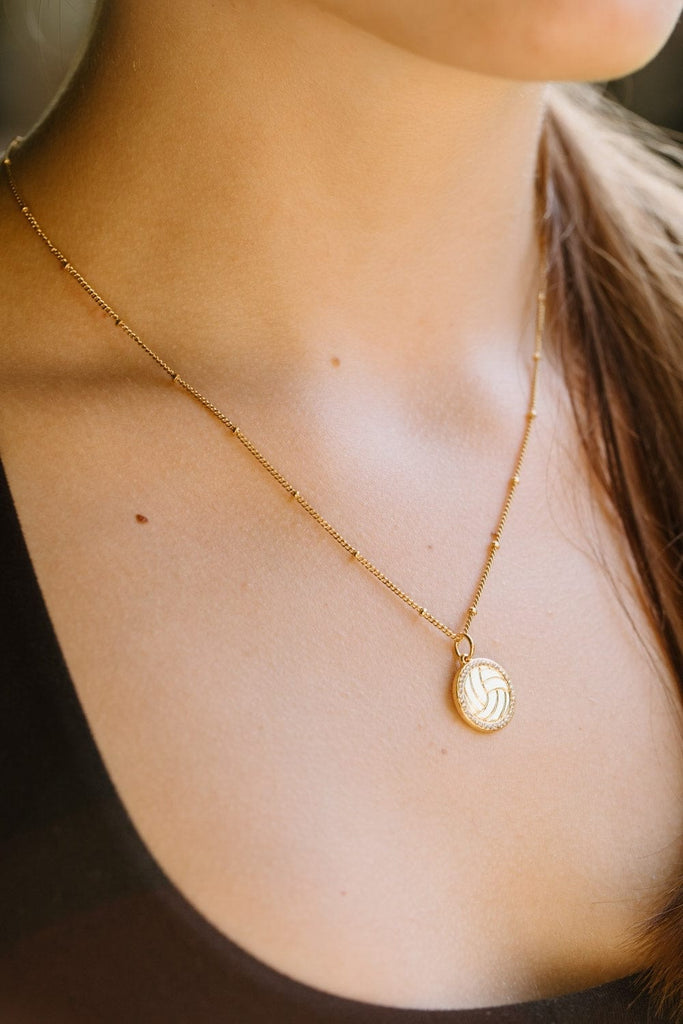 Gold Pavé Volleyball Necklace