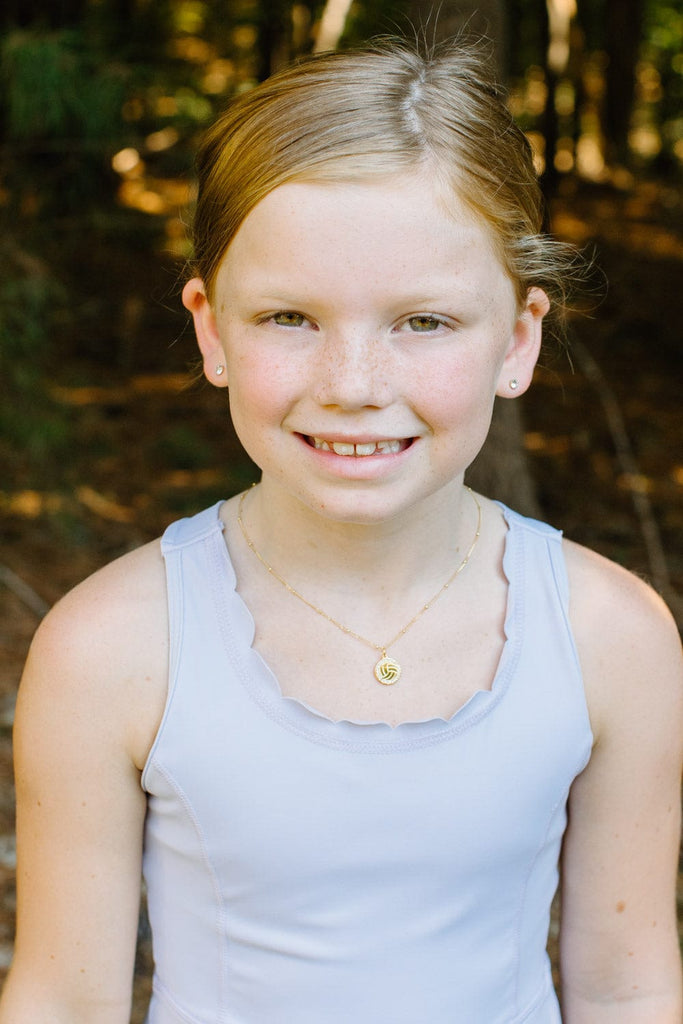 Gold and Pavé Crystal Volleyball Necklace for Little Girls & Tweens