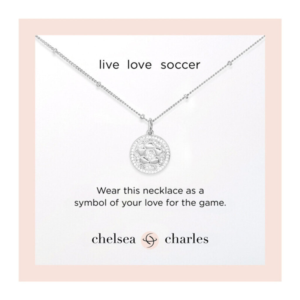 Silver Pavé Soccer Necklace for Little Girls & Tweens