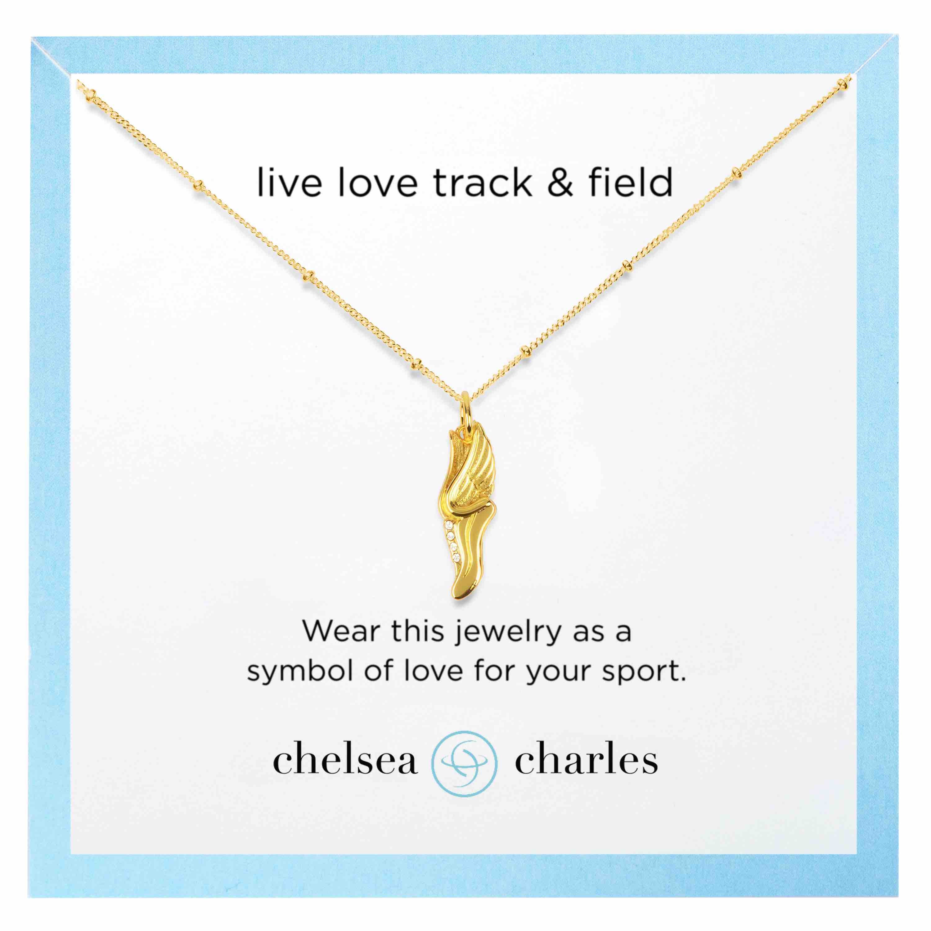 CC Sport Gold Track and Field Charm Necklace by Chelsea Charles