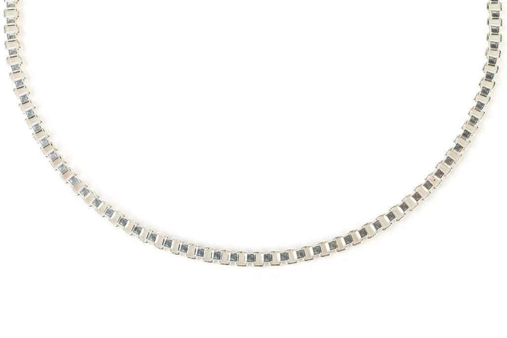 Velo Sterling Silver Chain Necklace on white background by Chelsea Charles