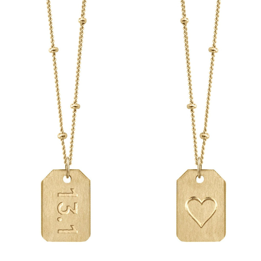 Chelsea Charles 13.1 gold Love Tag necklace
