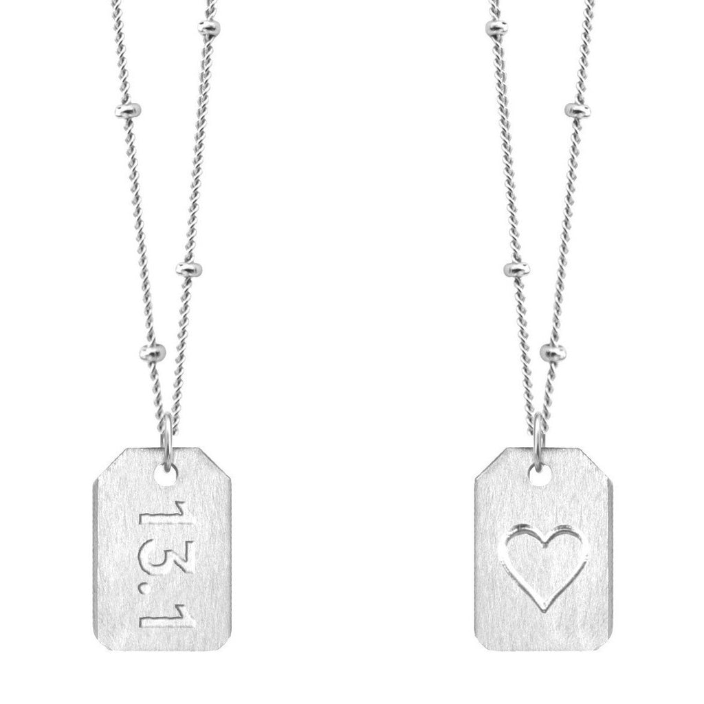 Chelsea Charles 13.1 Sterling Silver Love Tag Necklace