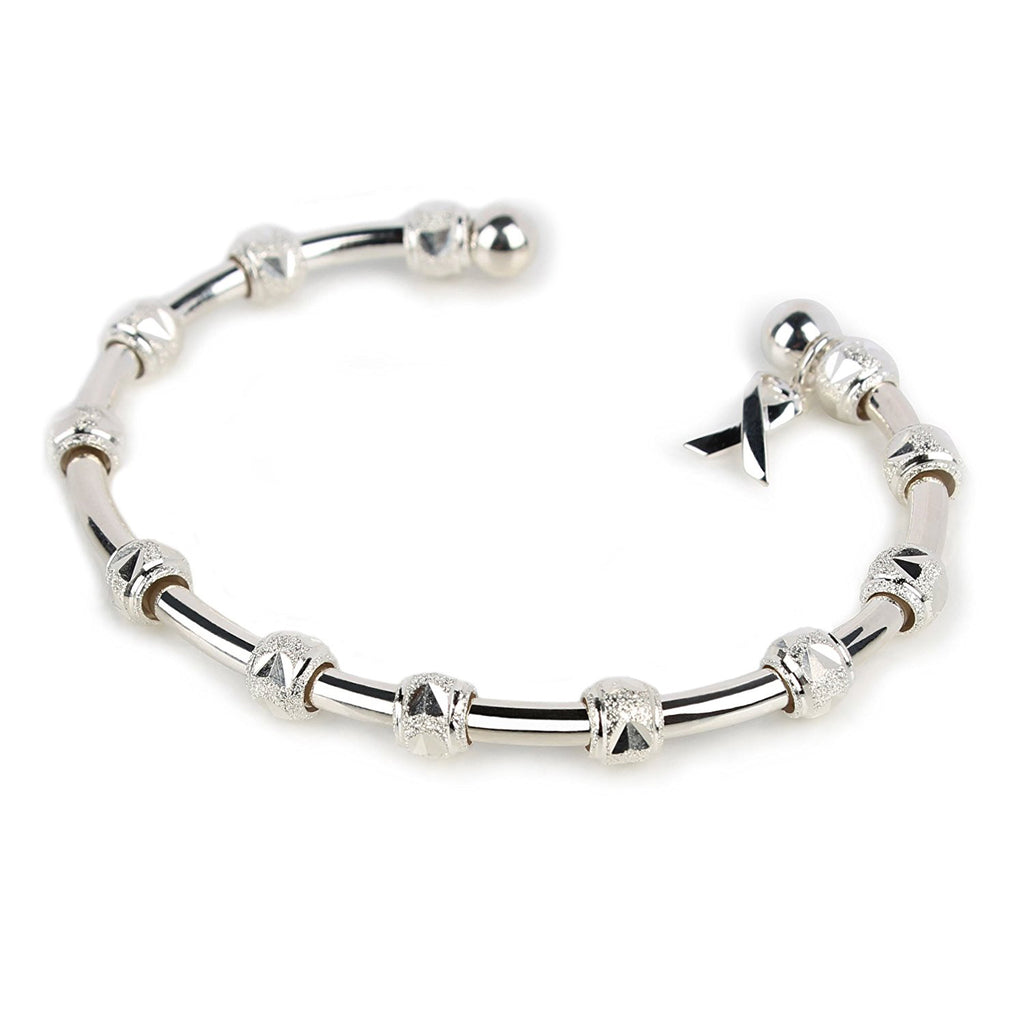 Golf Goddess Silver Stroke Counter Bracelet with Cause Ribbon Charm by Chelsea Charles