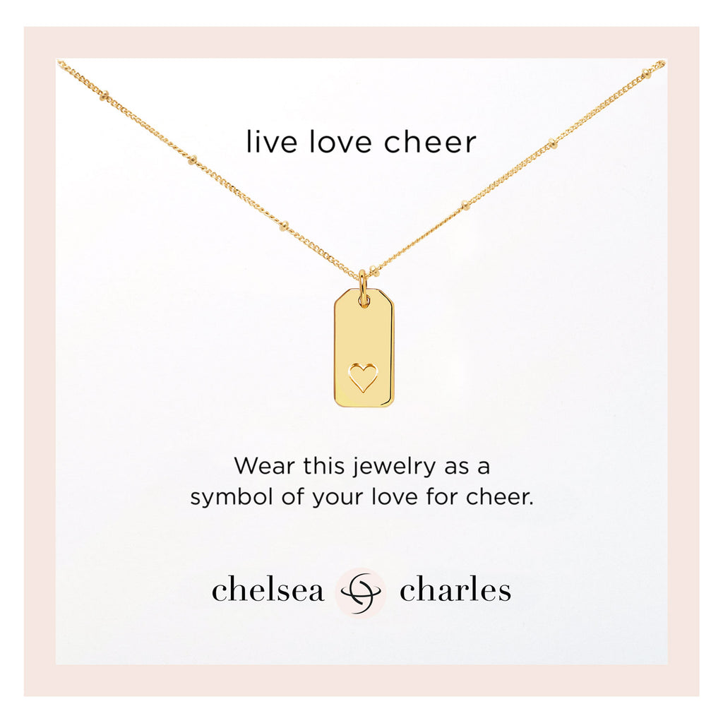 Gold Cheer Charm Necklace (Reversible)