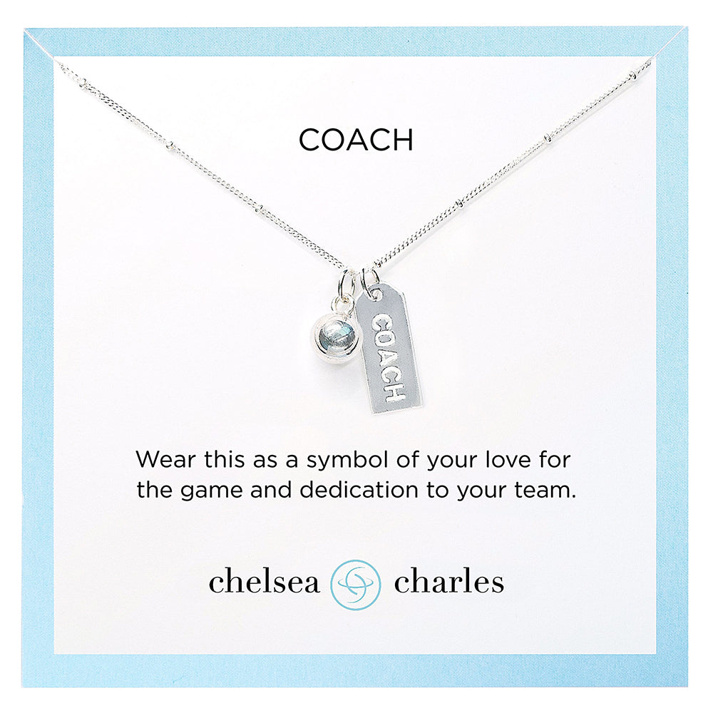 CC Sport Silver Tennis Coach Double Charm Necklace by Chelsea Charles