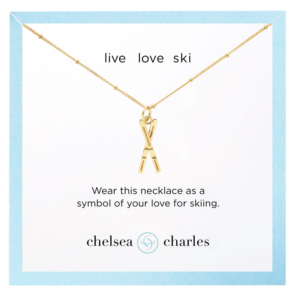 Chelsea Charles Gold Ski Charm Necklace