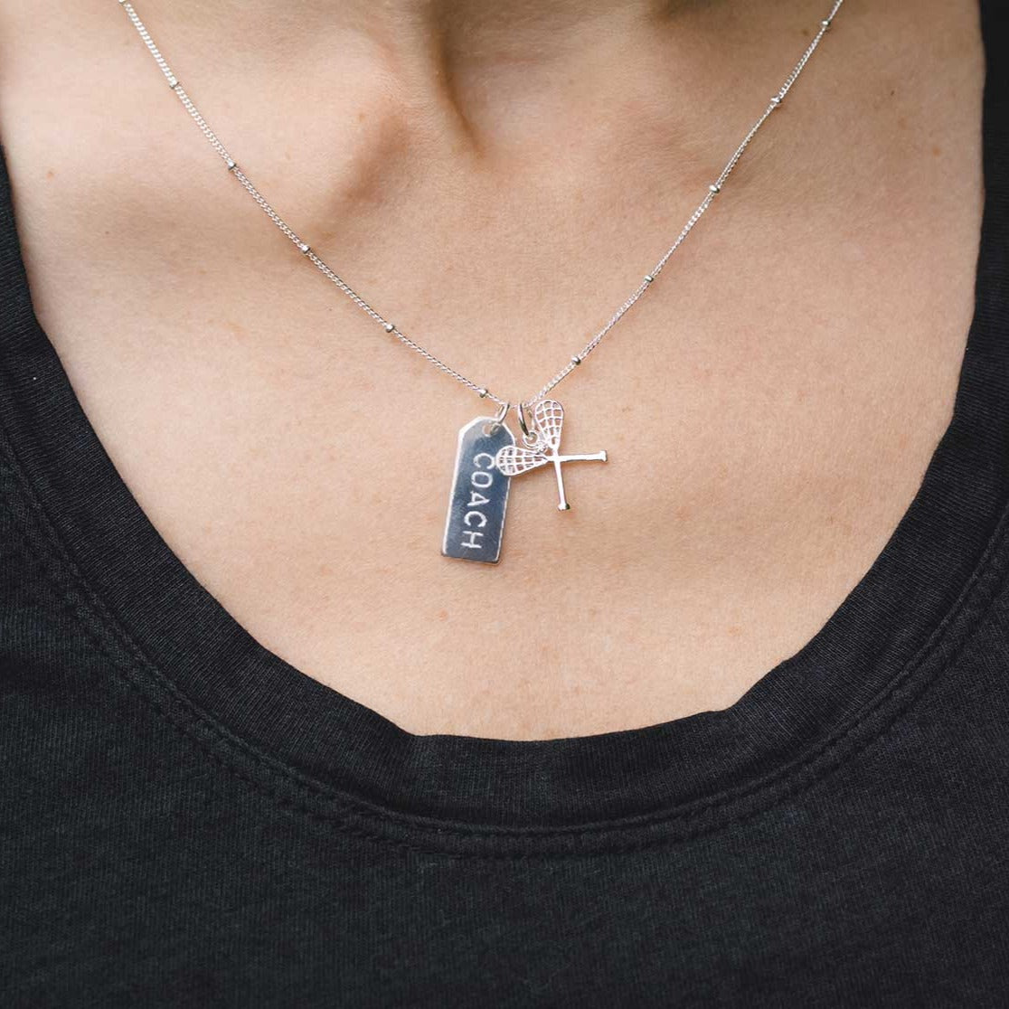 CC Sport Lacrosse Coach Charm Necklace by Chelsea Charles