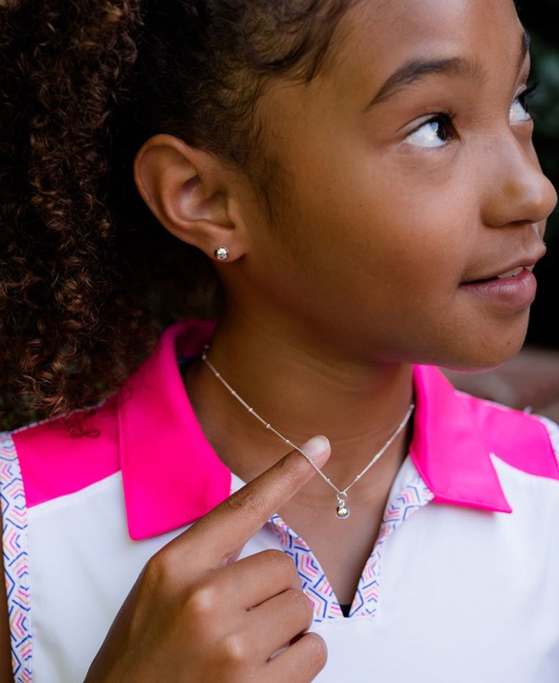 CC Sport Silver Tennis Necklace and Earrings Gift Set for Little Girls & Tweens by Chelsea Charles