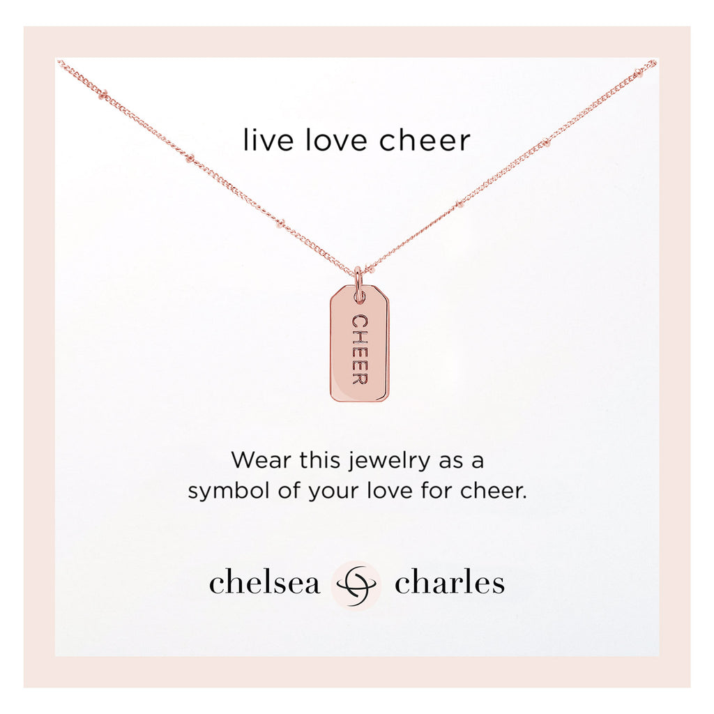 Chelsea Charles Rose Gold Cheer Reversible Charm Necklace
