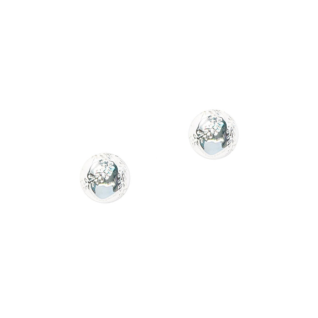 CC Sport Silver Softball Earrings for Little Girls & Tweens