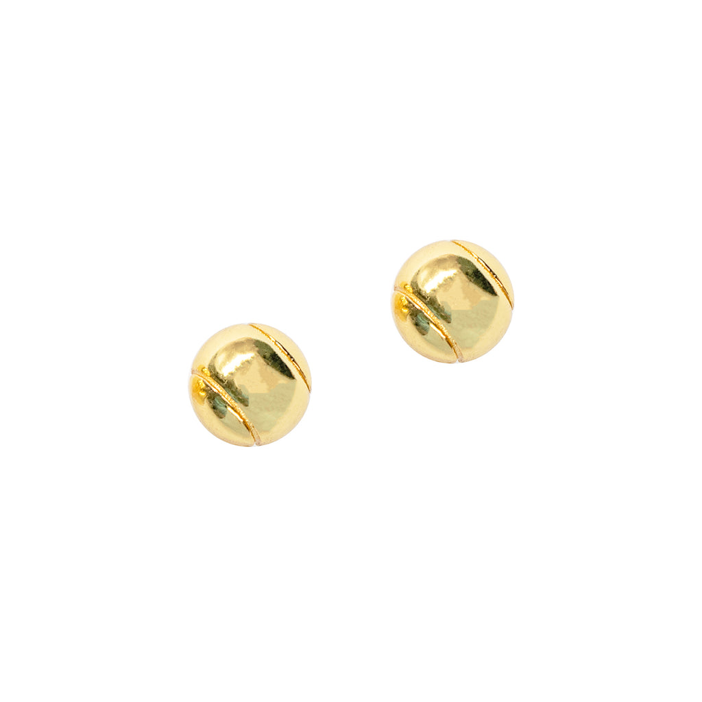 CC Sport Gold Tennis Ball Earrings by Chelsea Charles