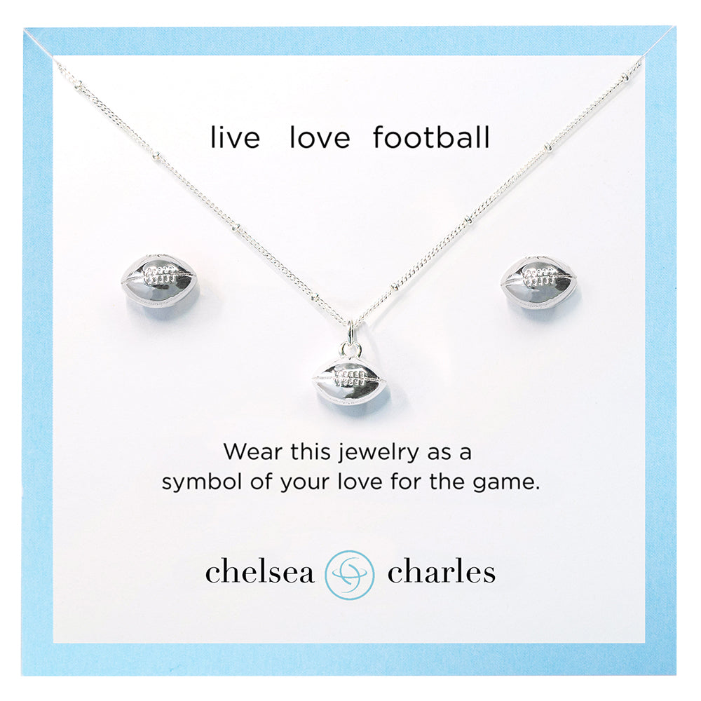 CC Sport Football Necklace and Earrings Gift Set