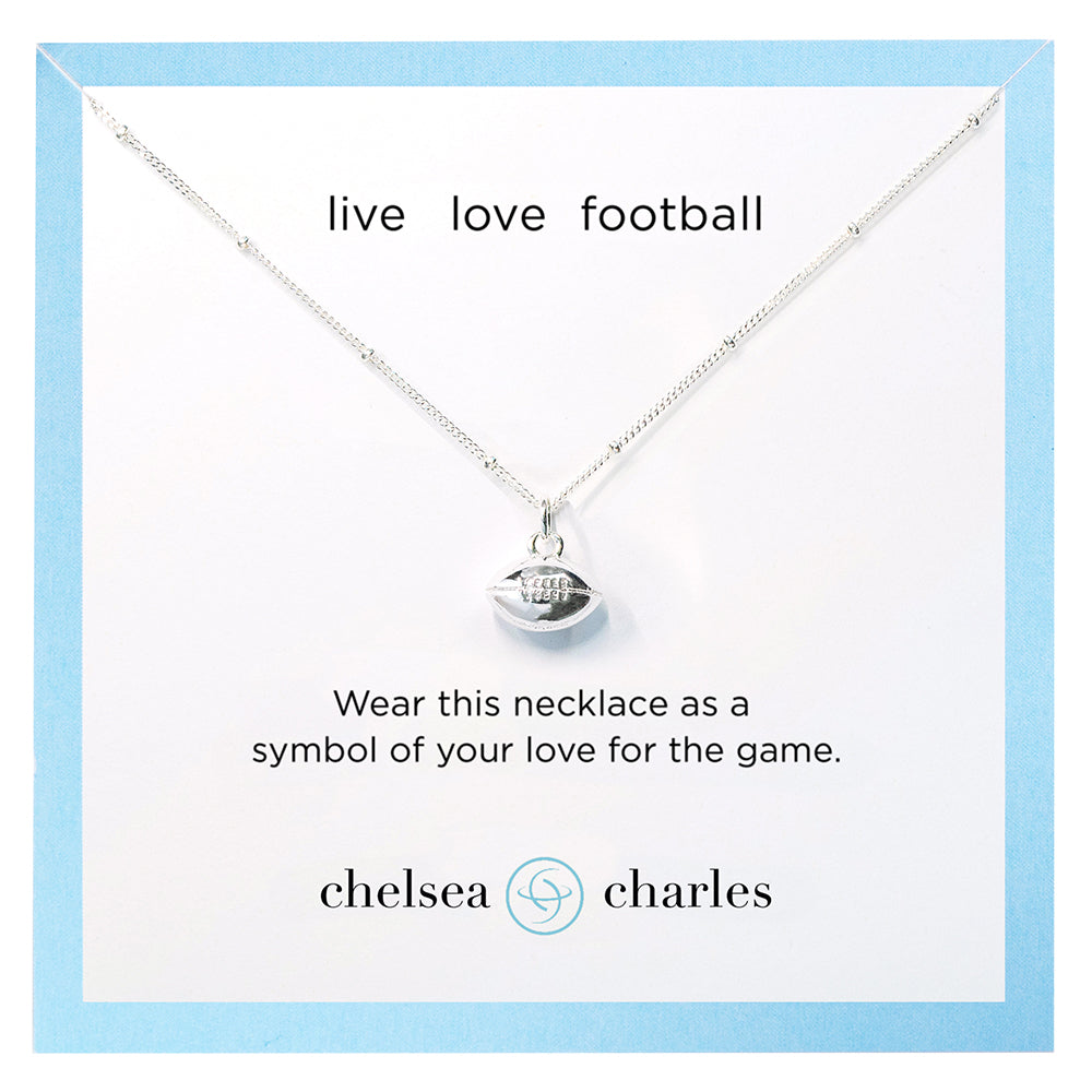 CC Sport Silver Football Charm Necklace by Chelsea Charles
