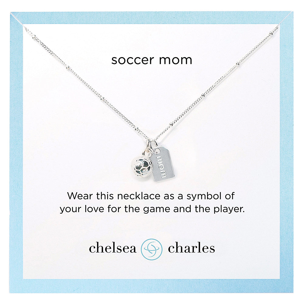 CC Sport Silver Soccer Mom Double Charm Necklace by Chelsea Charles