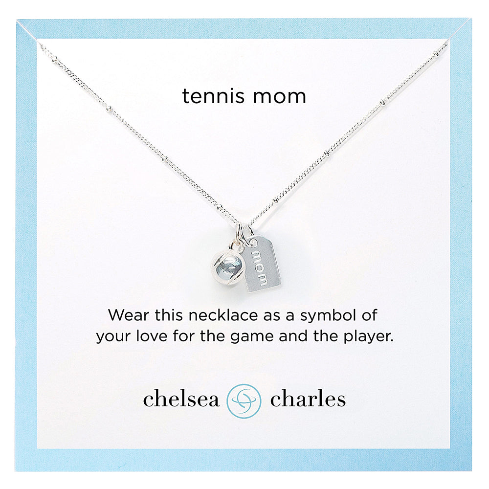 CC Sport Silver Tennis Mom Double Charm Necklace by Chelsea Charles