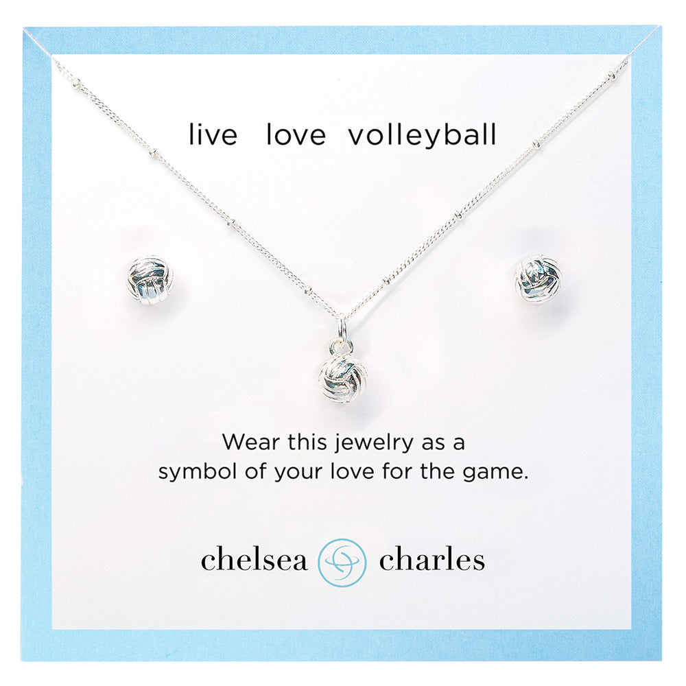 CC Sport Volleyball Necklace and Earrings Gift Set