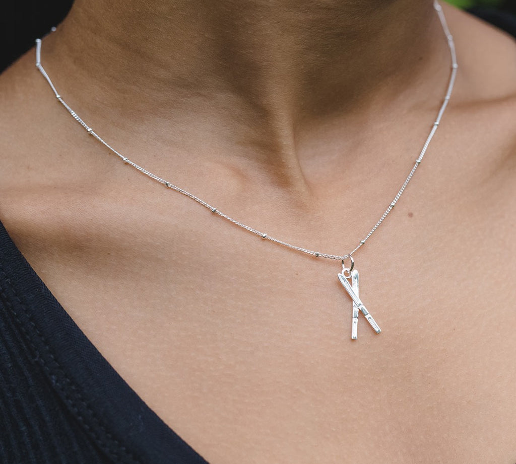 Chelsea Charles Silver Ski Charm Necklace