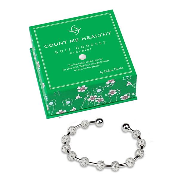 Golf Goddess Silver Crystal Stroke Counter Bracelet by Chelsea Charles