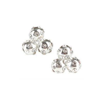 Silver Crystal Cluster Stud Earrings by Chelsea Charles