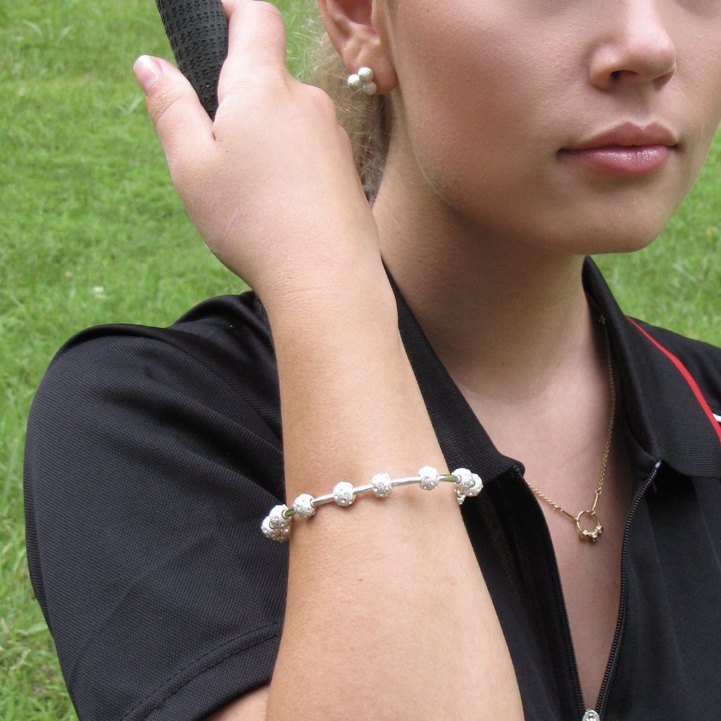 Golf Goddess Silver Crystal Stroke Counter Bracelet by Chelsea Charles