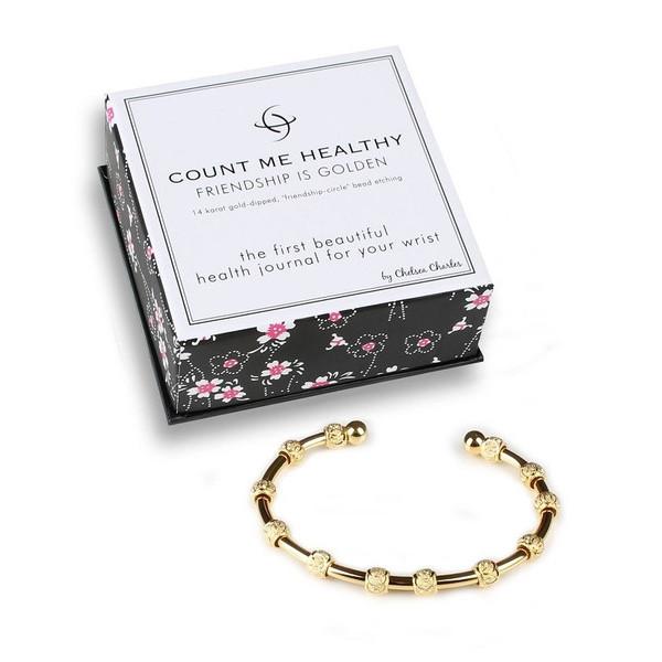 Count Me Healthy Friendship is Golden Bracelet by Chelsea Charles