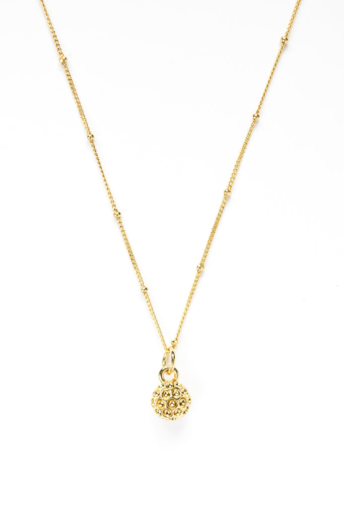 Golf Goddess gold golf ball charm necklace by Chelsea Charles