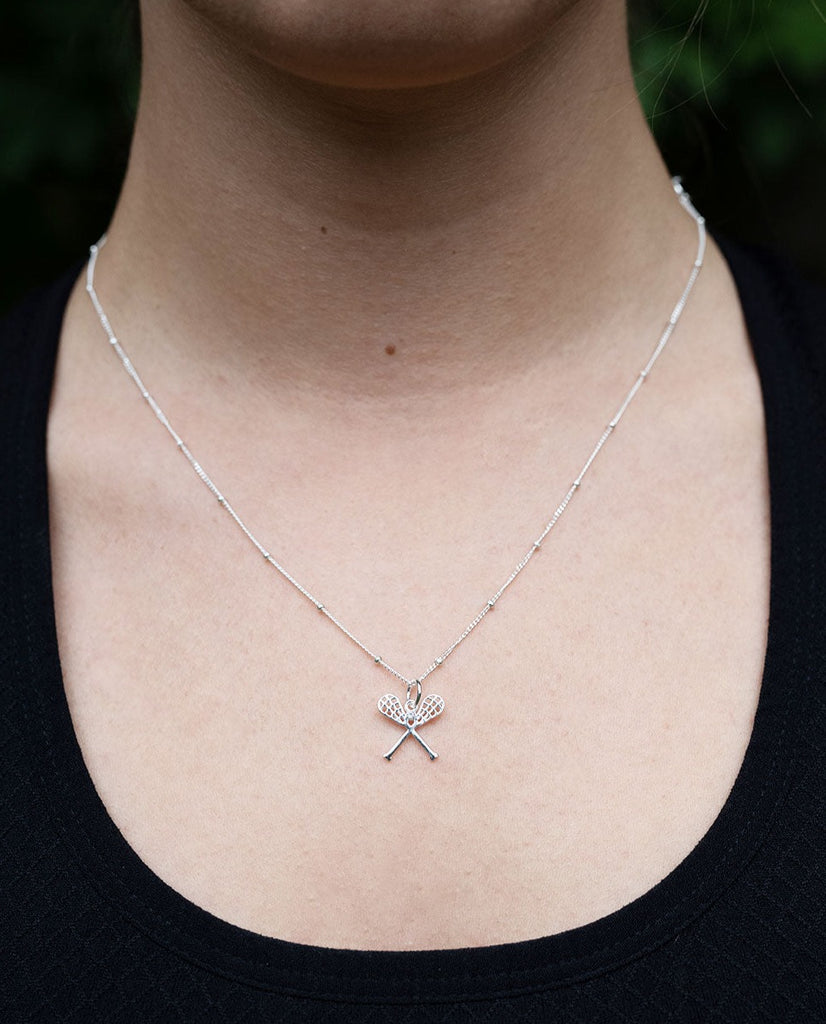 CC Sport Silver Lacrosse Necklace by Chelsea Charles