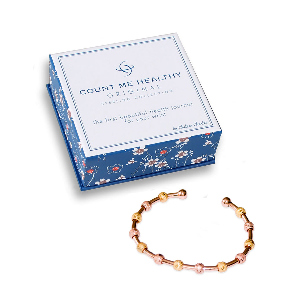 Count Me Healthy Rose Gold Laurel Journal Bracelet by Chelsea Charles