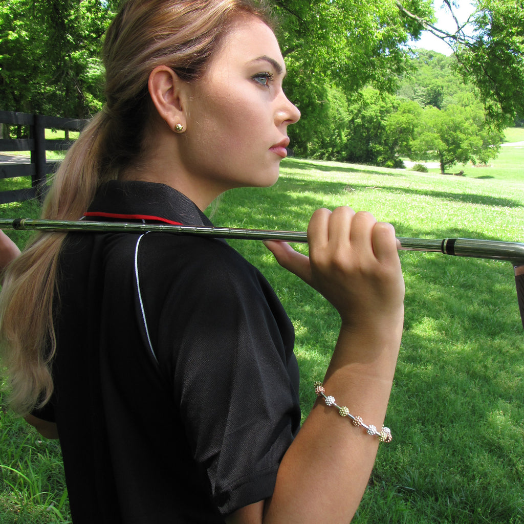Golf Goddess Tricolor Golf Ball Bead Score Counter Bracelet by Chelsea Charles