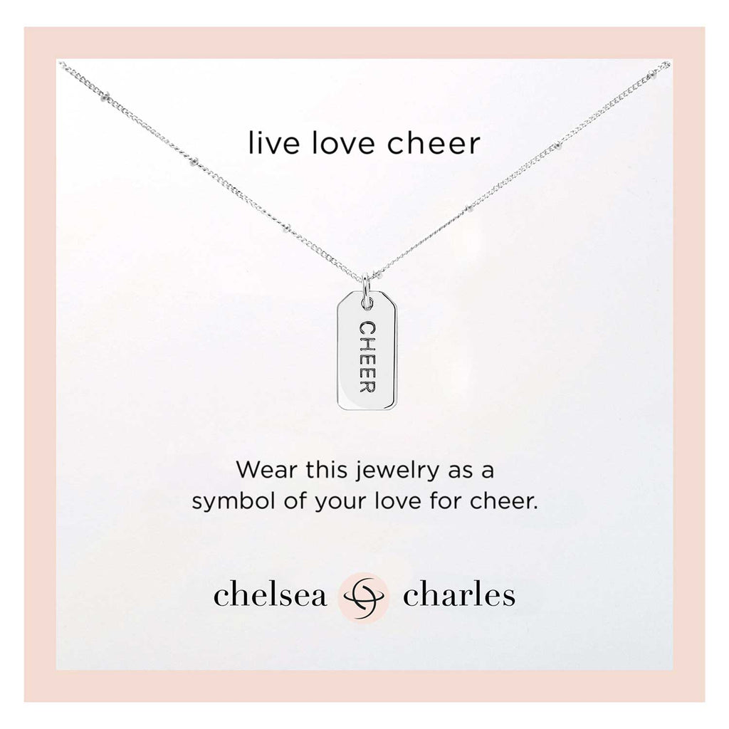 Silver Cheer Charm Necklace (Reversible)