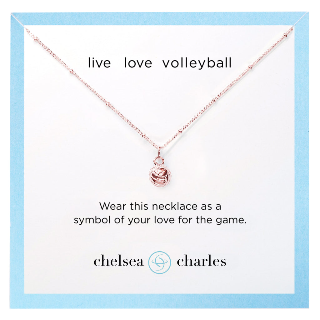 CC Sport Volleyball Rose Gold Charm Necklace by Chelsea Charles