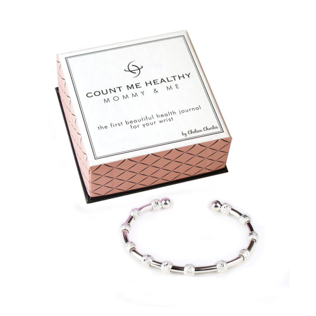 Count Me Healthy Mommy and Me Silver Journal Bracelet