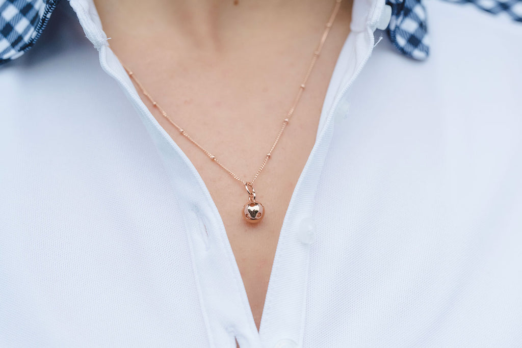 Chelsea Charles Rose Gold Pickleball Necklace