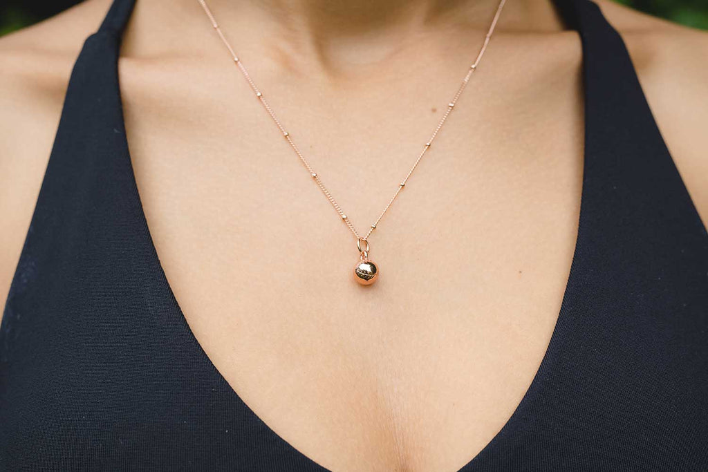 CC Sport Rose Gold Baseball Charm Necklace by Chelsea Charles
