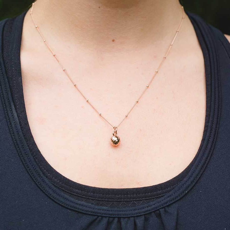 CC Sport Rose Gold Volleyball Charm Necklace by Chelsea Charles
