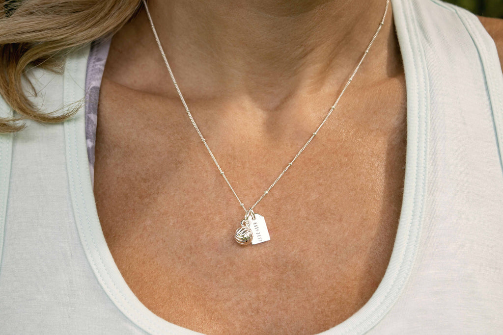 CC Sport Silver Volleyball Mom Necklace