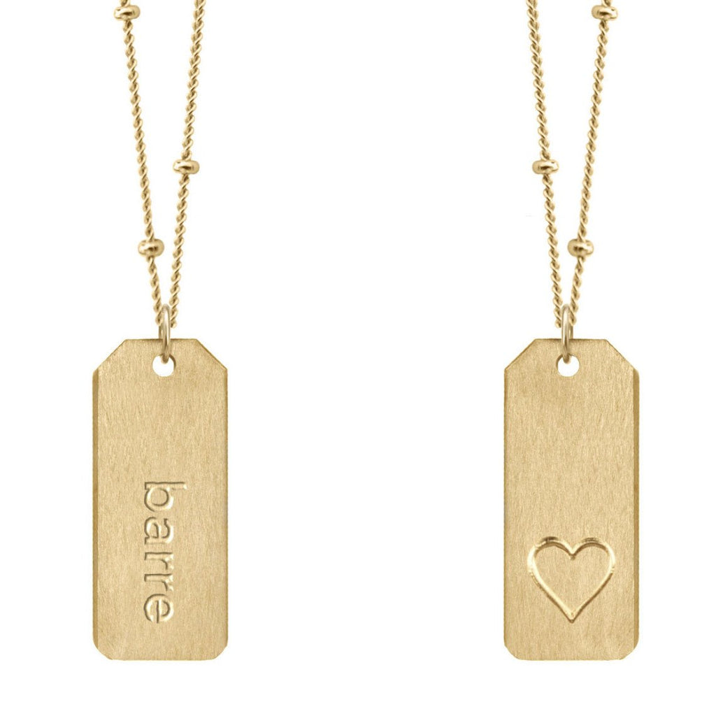 Chelsea Charles barre gold Love Tag necklace