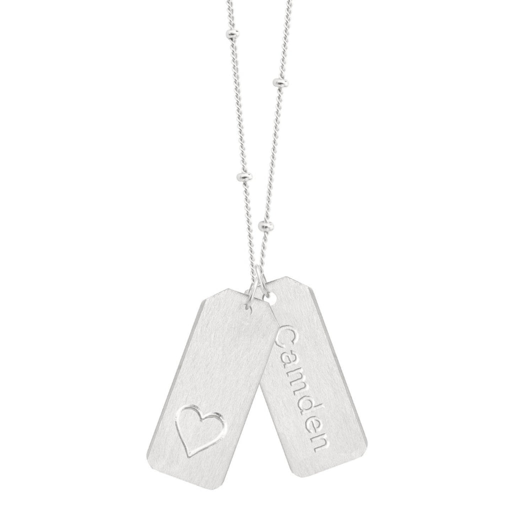 DESIGN YOUR OWN Double Love Tags Necklace (Two Tags on One Chain)