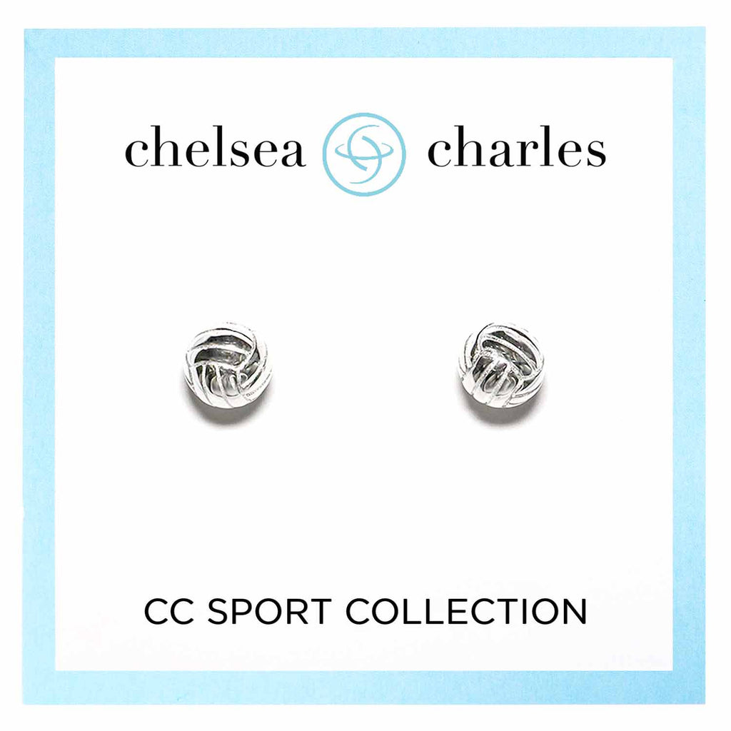 CC Sport Silver Volleyball Earrings by Chelsea Charles