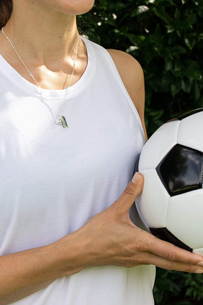 CC Sport Silver Soccer Coach Charm Necklace by Chelsea Charles