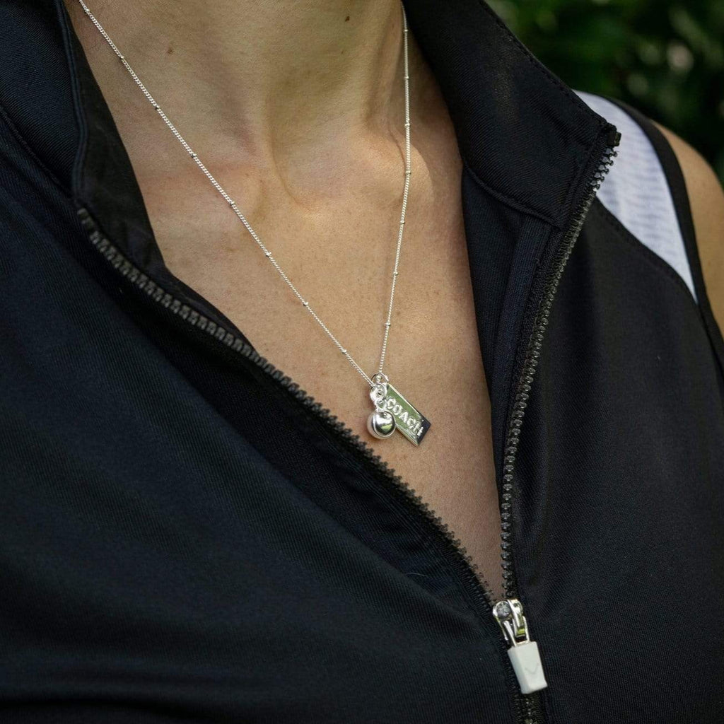 CC Sport Silver Tennis Coach Charm Necklace by Chelsea Charles