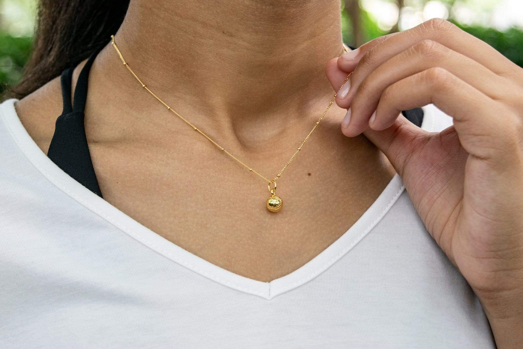 CC Sport Gold Baseball Charm Necklace by Chelsea Charles Chelsea