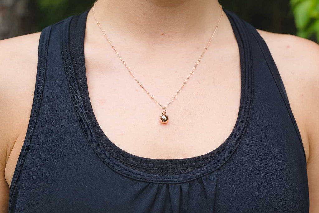 CC Sport Rose Gold Volleyball Necklace by Chelsea Charles